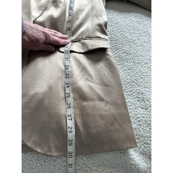 Madewell Satin Oversized Blazer Matchstick Beige Tan Sateen Jacket NN822 Size 4 - Picture 12 of 12